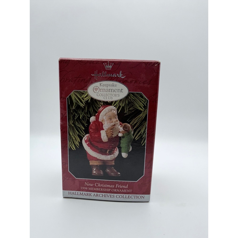 Hallmark Keepsake Ornament Christmas Friend 1998 Membership Santa Stocking